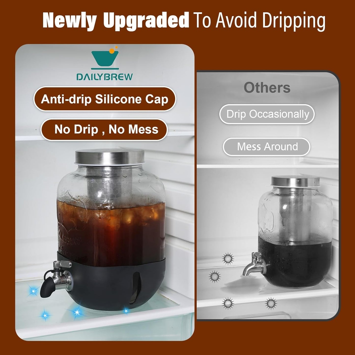 Cold Brew Maker with Lifetime Glass Replacement – Reliable Heavy Duty Dispenser for Everyday Home Use