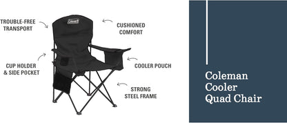 Coleman Cushioned Folding Camp Chair with Carry Bag – Thoughtful Housewarming and Birthday Gift for Backyard Hosts