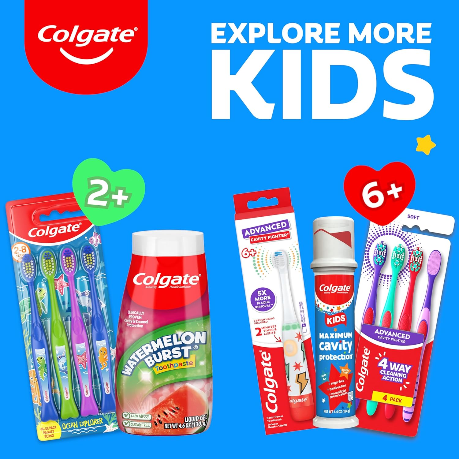Colgate Kids Holiday Stocking Stuffer Toothpaste Pump, 4.4 Oz Bubble Fruit Fluoride 6 Pack for the Grandkids' Bathroom