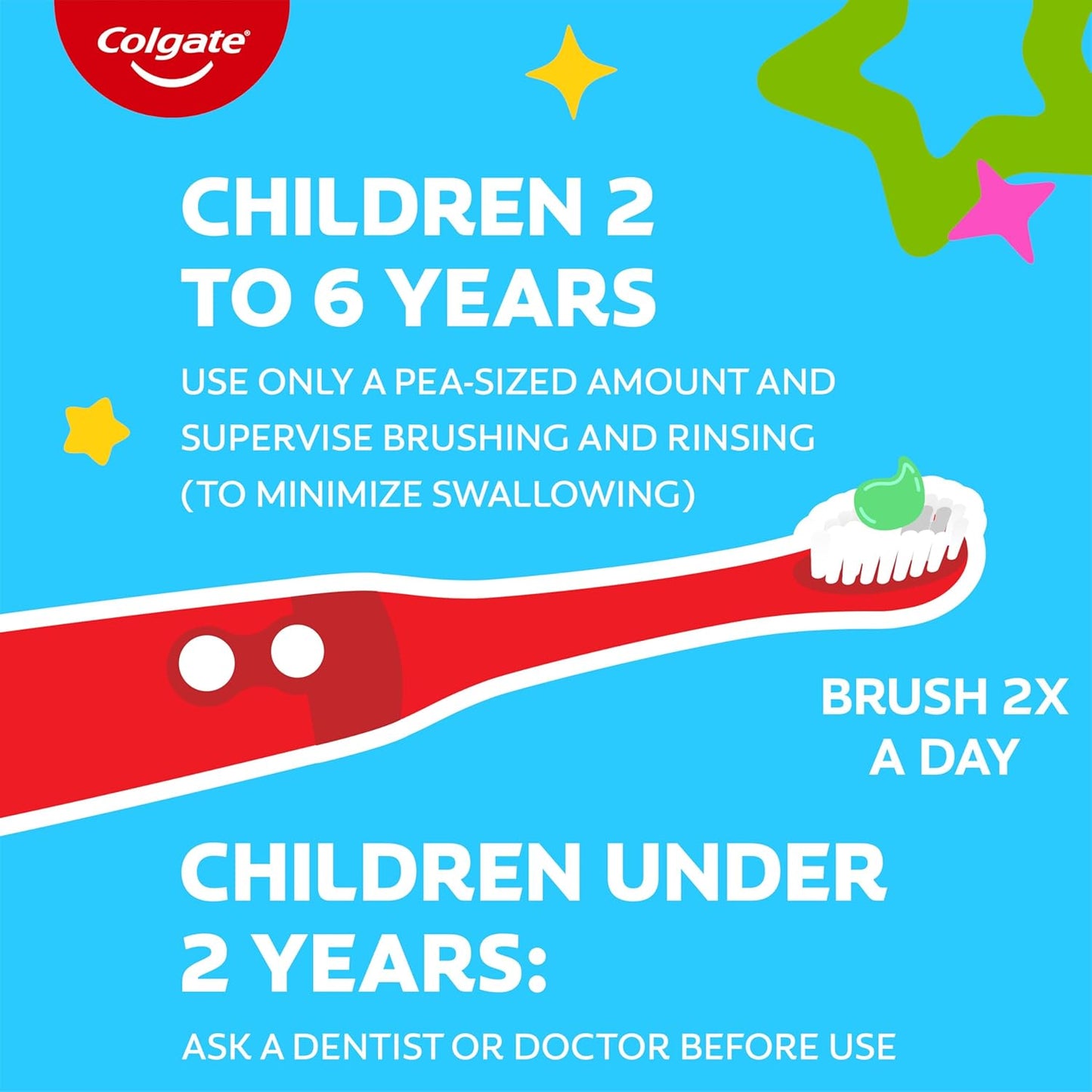 Colgate Kids Holiday Stocking Stuffer Toothpaste Pump, 4.4 Oz Bubble Fruit Fluoride 6 Pack for the Grandkids' Bathroom