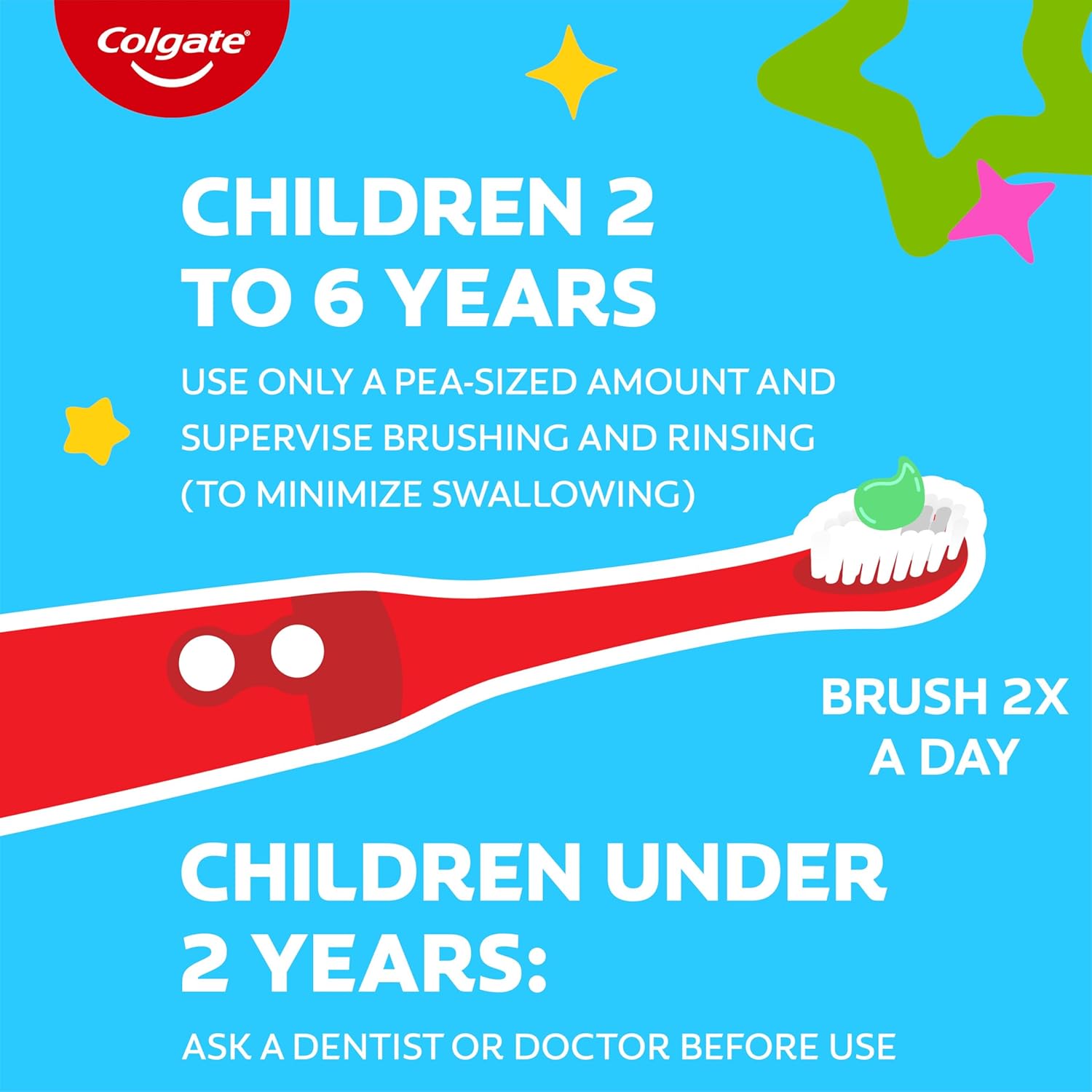 Colgate Kids Holiday Stocking Stuffer Toothpaste Pump, 4.4 Oz Bubble Fruit Fluoride 6 Pack for the Grandkids' Bathroom