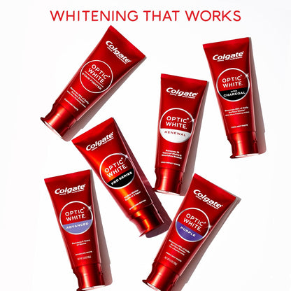 Colgate Optic White Renewal Toothpaste – Calming Mint Whitening for Your Evening Reset, 3 Pack
