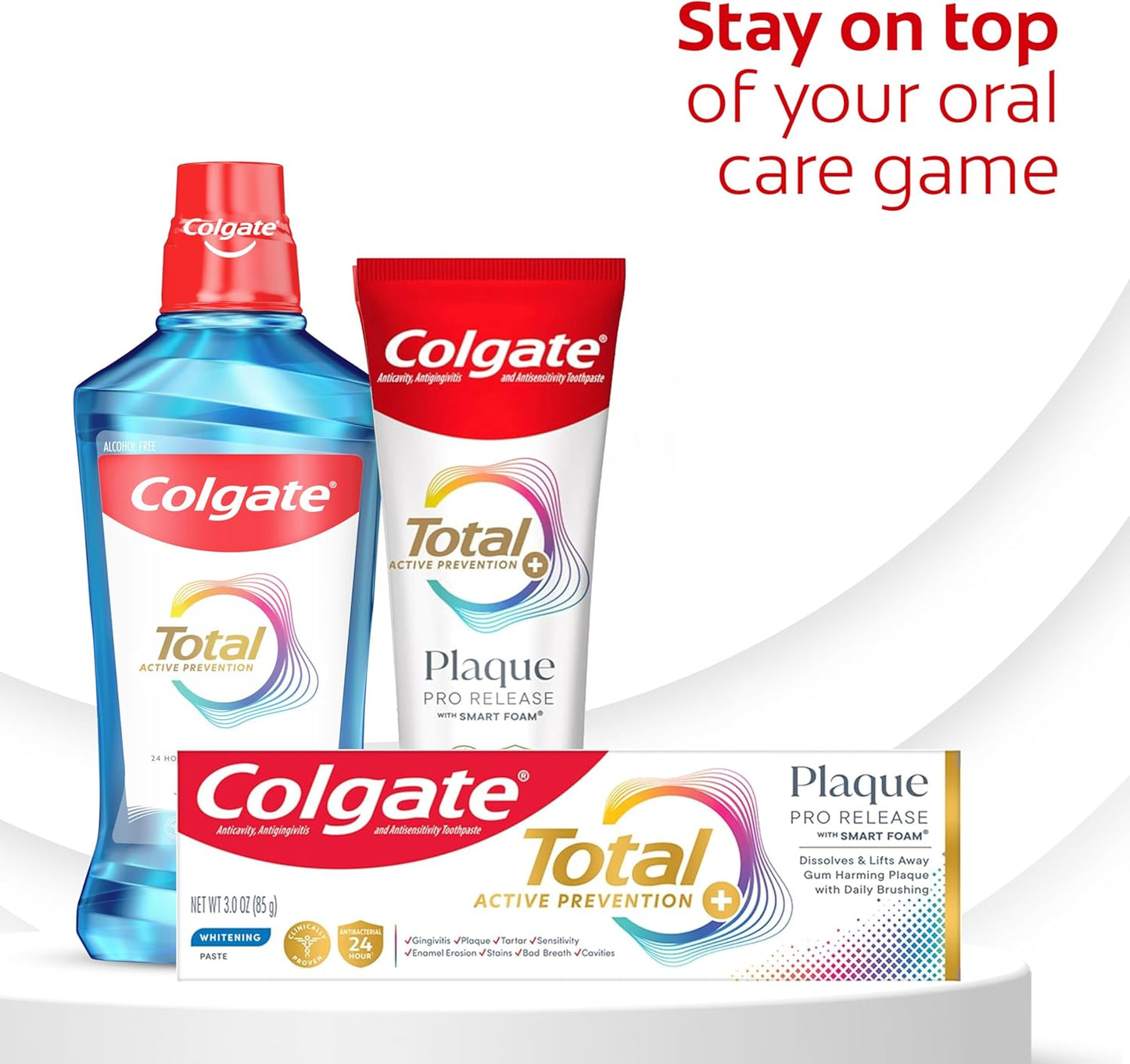 Colgate Total Plaque Pro Release – Work-Life Balance Toothpaste with 24-Hour Antibacterial Protection