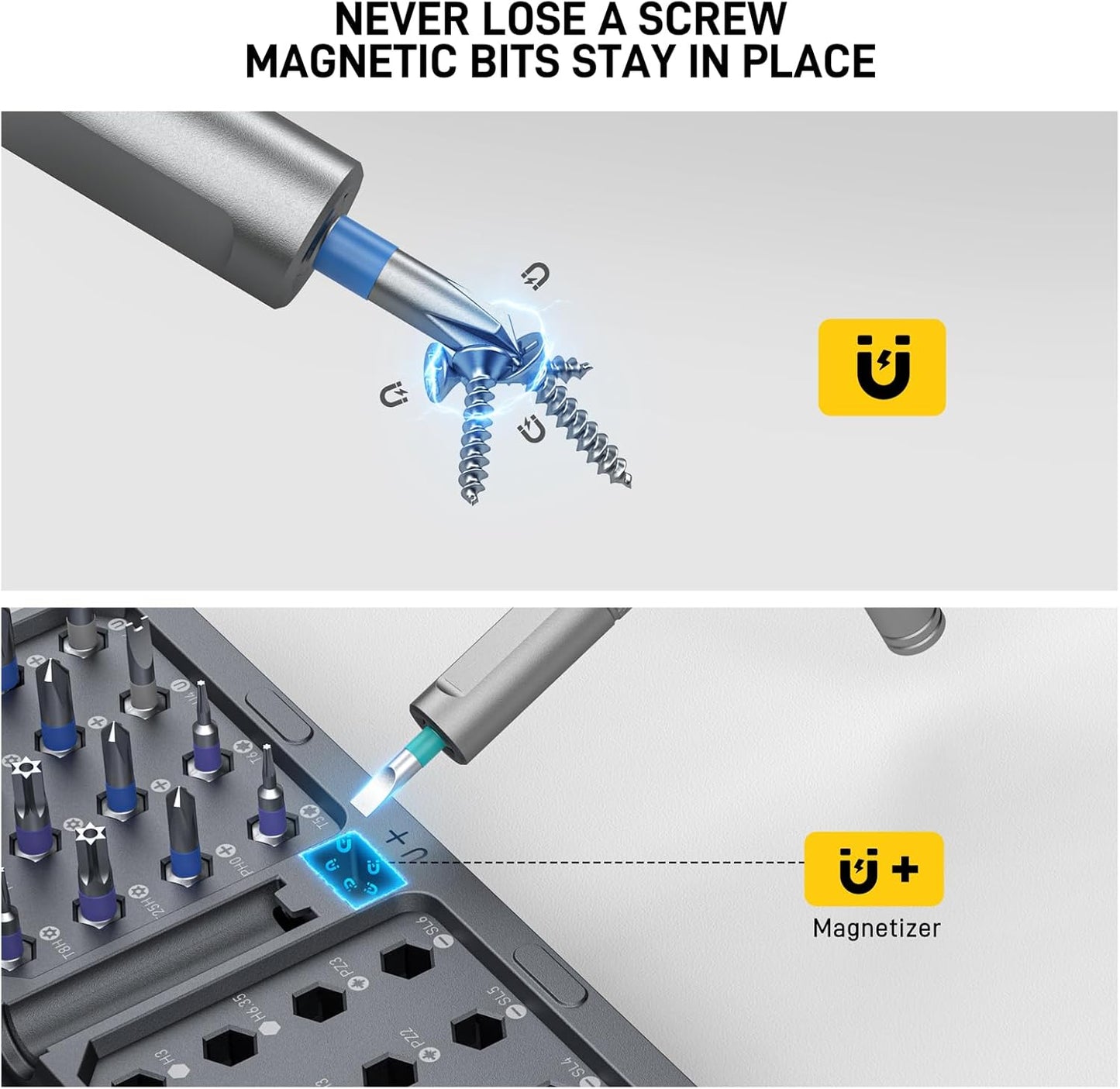 color-coded bit rings for quick visual identification