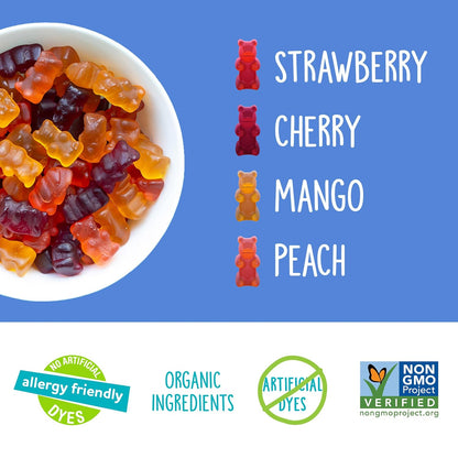colored with real fruit and vegetable juices; no artificial dyes or high fructose corn syrup