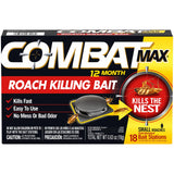 Combat Max Roach Bait for a Cleaner Living Space – Small Roach Stations for Apartment and Home, No Spray Smell or Mess, 18 Count