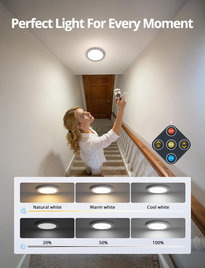 Combuh USB-C Cordless Ceiling Light – Compact Adventure Lighting for Boat Cabins, Trailer Closets, and Backyard Gazebos