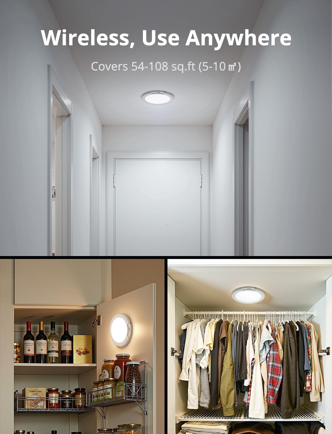 Combuh USB-C Cordless Ceiling Light – Compact Adventure Lighting for Boat Cabins, Trailer Closets, and Backyard Gazebos
