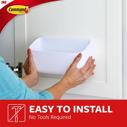 Command Large Caddy for Intentional Living Spaces, Clean-Line Adhesive Storage Basket in White
