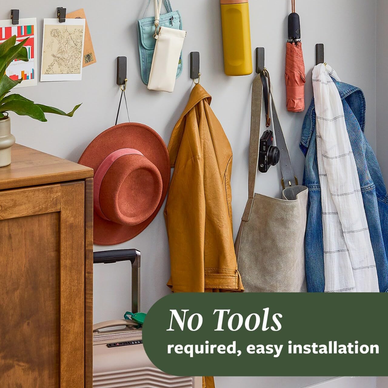Command Medium Wire Hook Desk-Adjacent Hooks for Daily Essentials, No-Drill Office Storage Solution