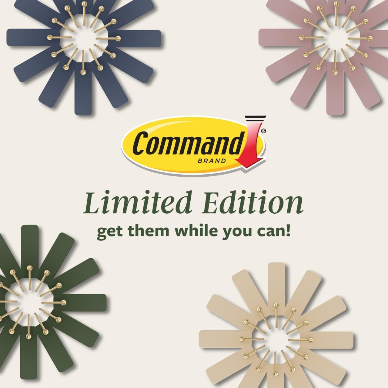 Command Medium Wire Hook Desk-Adjacent Hooks for Daily Essentials, No-Drill Office Storage Solution