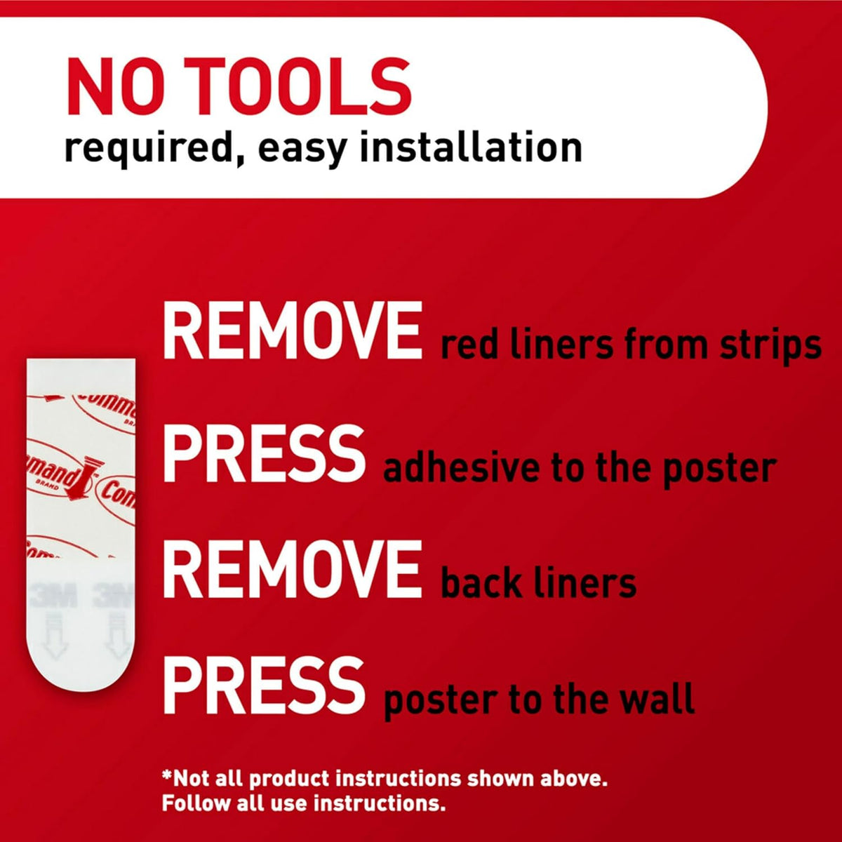 Command Poster Strips 256 Pack – Minimalist Wall Hanging, Clean Damage-Free Mounting for Posters