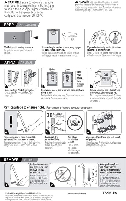 Command Tool-Free Adhesive Strips 10 lb and 15 lb for Neutral, Intentional Home Decor and Bare Wall Spaces