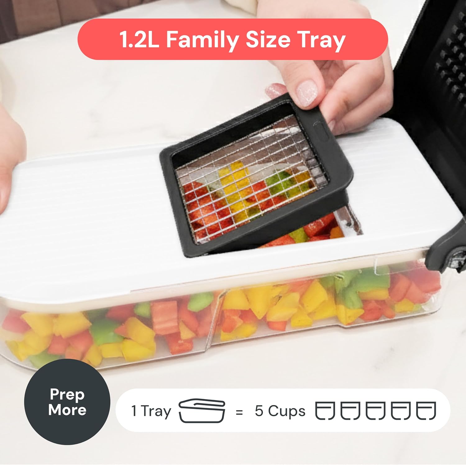 compact 10.8" x 4.9" footprint that fits inside standard kitchen drawers