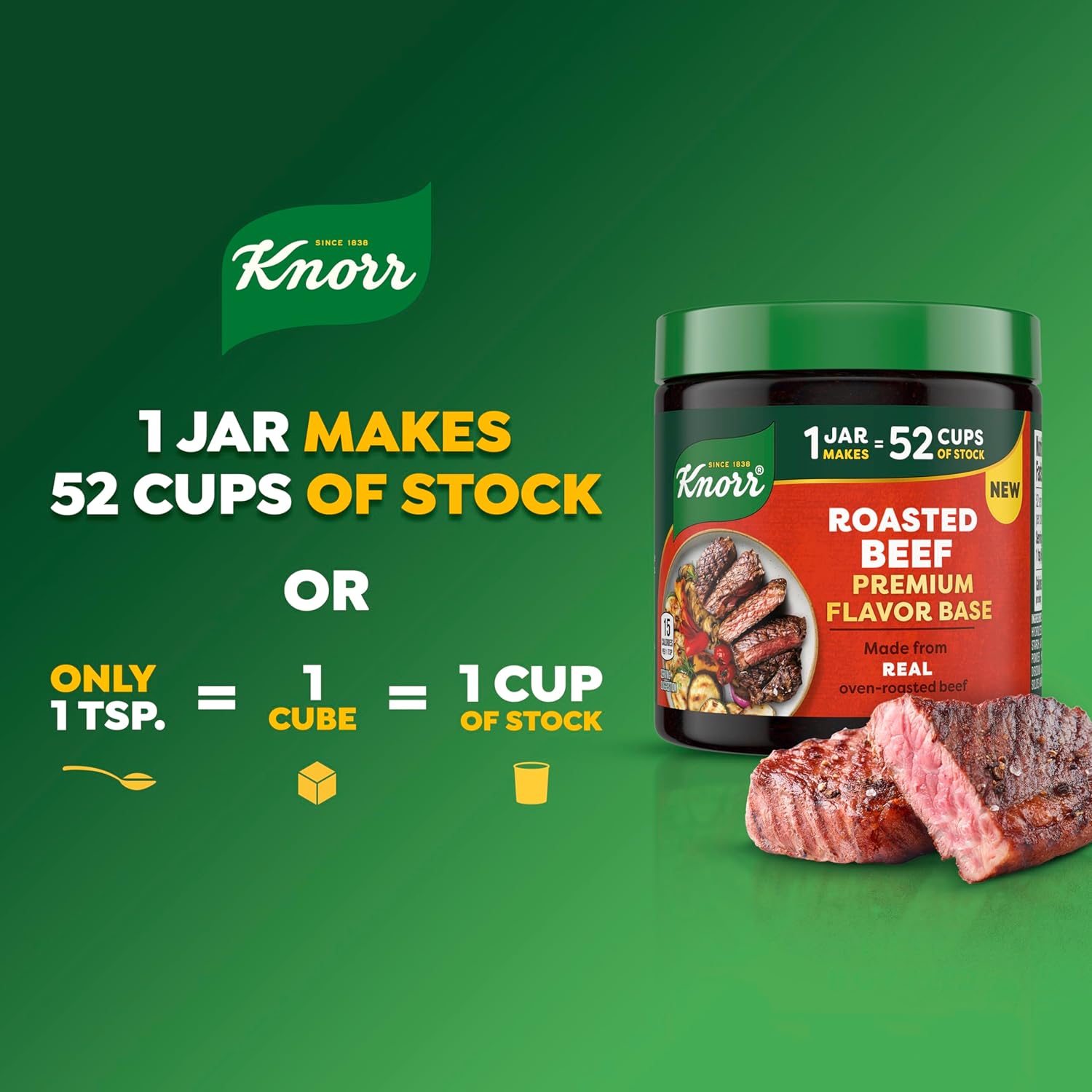 compact 2.87 x 2.87 x 3.31-inch jar footprint for minimal pantry/fridge space