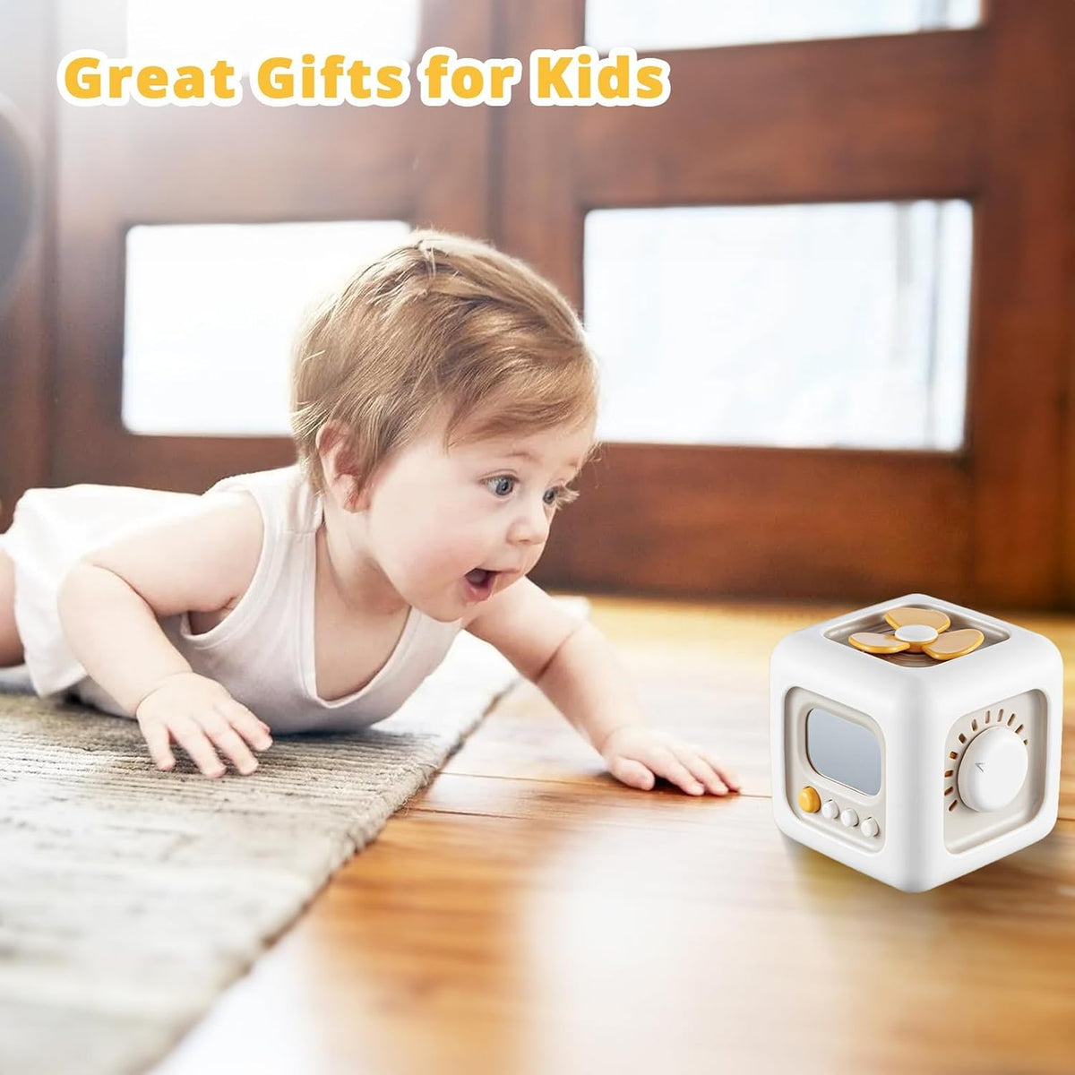 SOCBTNSO Montessori Busy Cube – Toddler Educational Toy for Nursery and Playroom, Screen-Free Fine Motor Activity