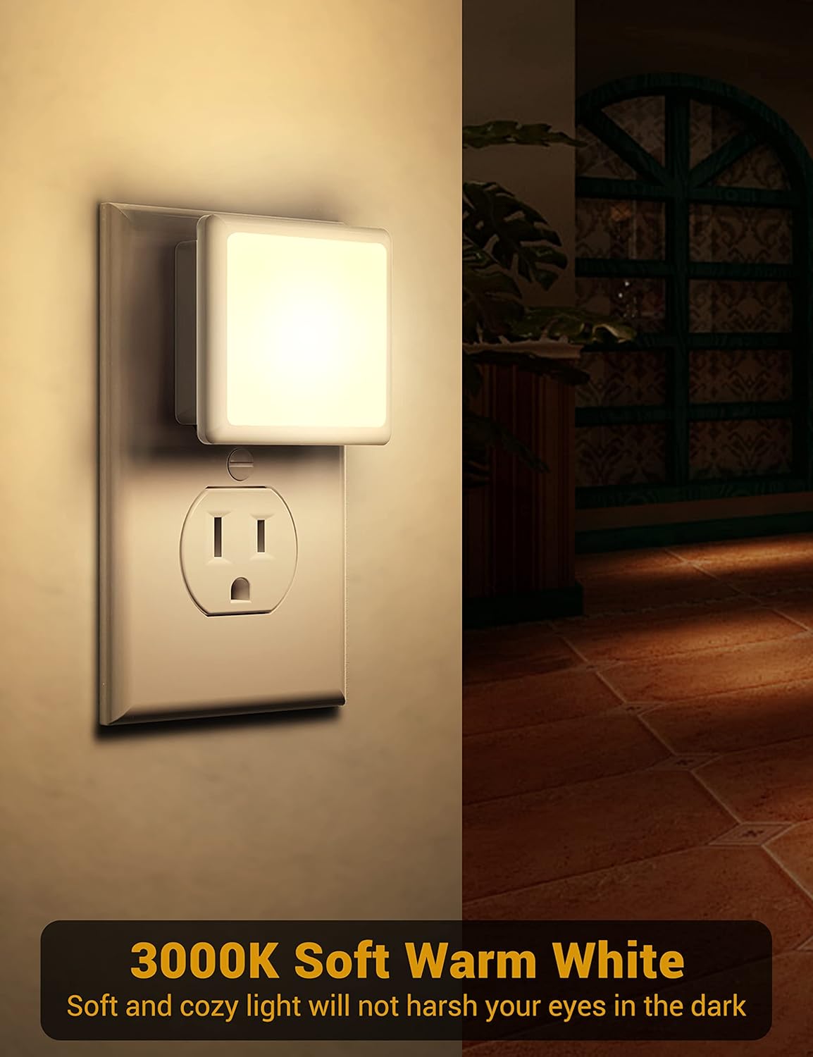 compact 3.9 x 2.16 x 1.1 inch plug-in form that preserves the adjacent outlet