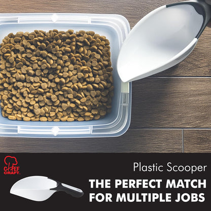 compact 8.75" l x 3.25" w footprint that fits in bulk bins and narrow pantry shelves