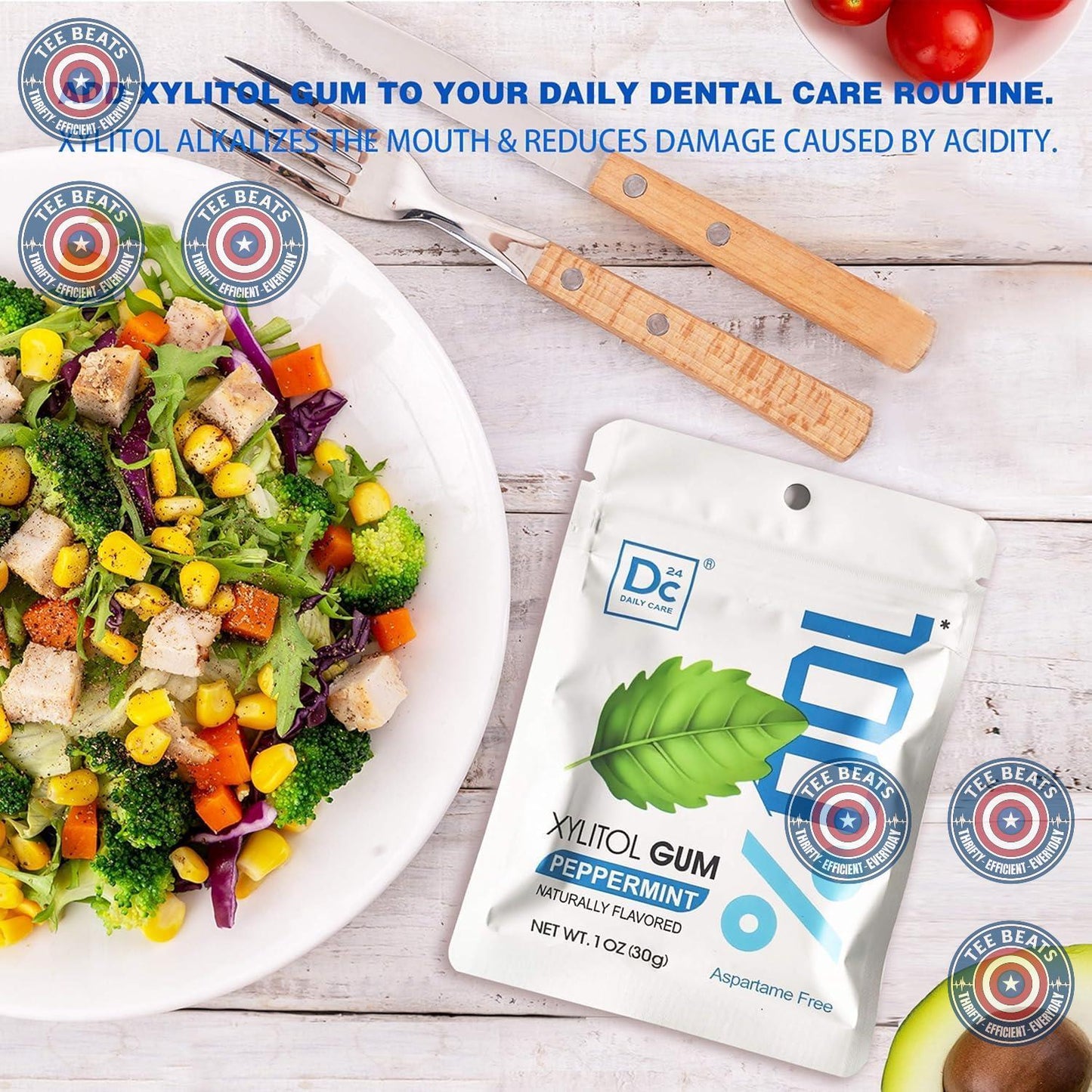 compact bag sized to fit handbags and car cup holders for on-the-go freshness
