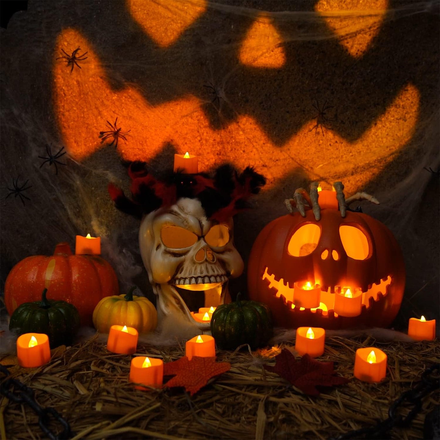 compact dimensions of 1.4" diameter x 1.25" height to fit pumpkins, votives, and tealight holders