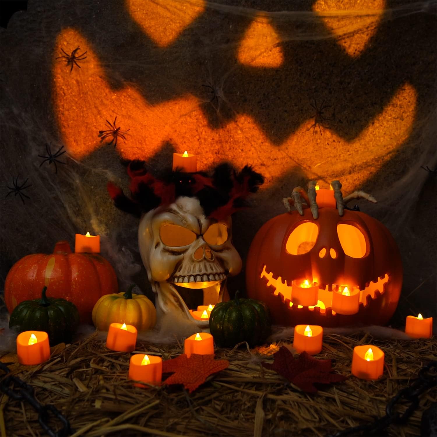 compact dimensions of 1.4" diameter x 1.25" height to fit pumpkins, votives, and tealight holders