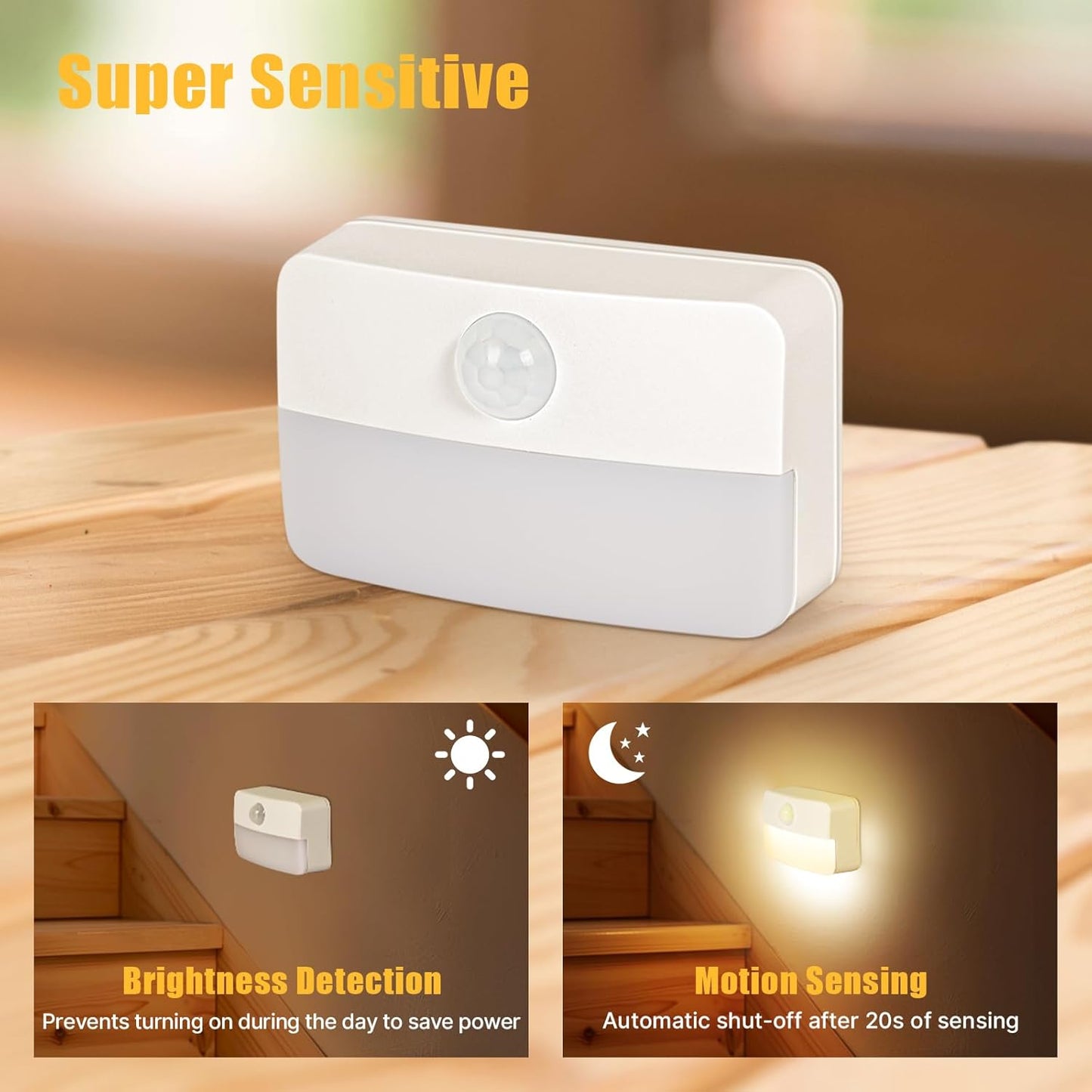 compact rectangular plastic housing (2.5" l x 0.7" w x 1.5" h) suitable for tight spaces