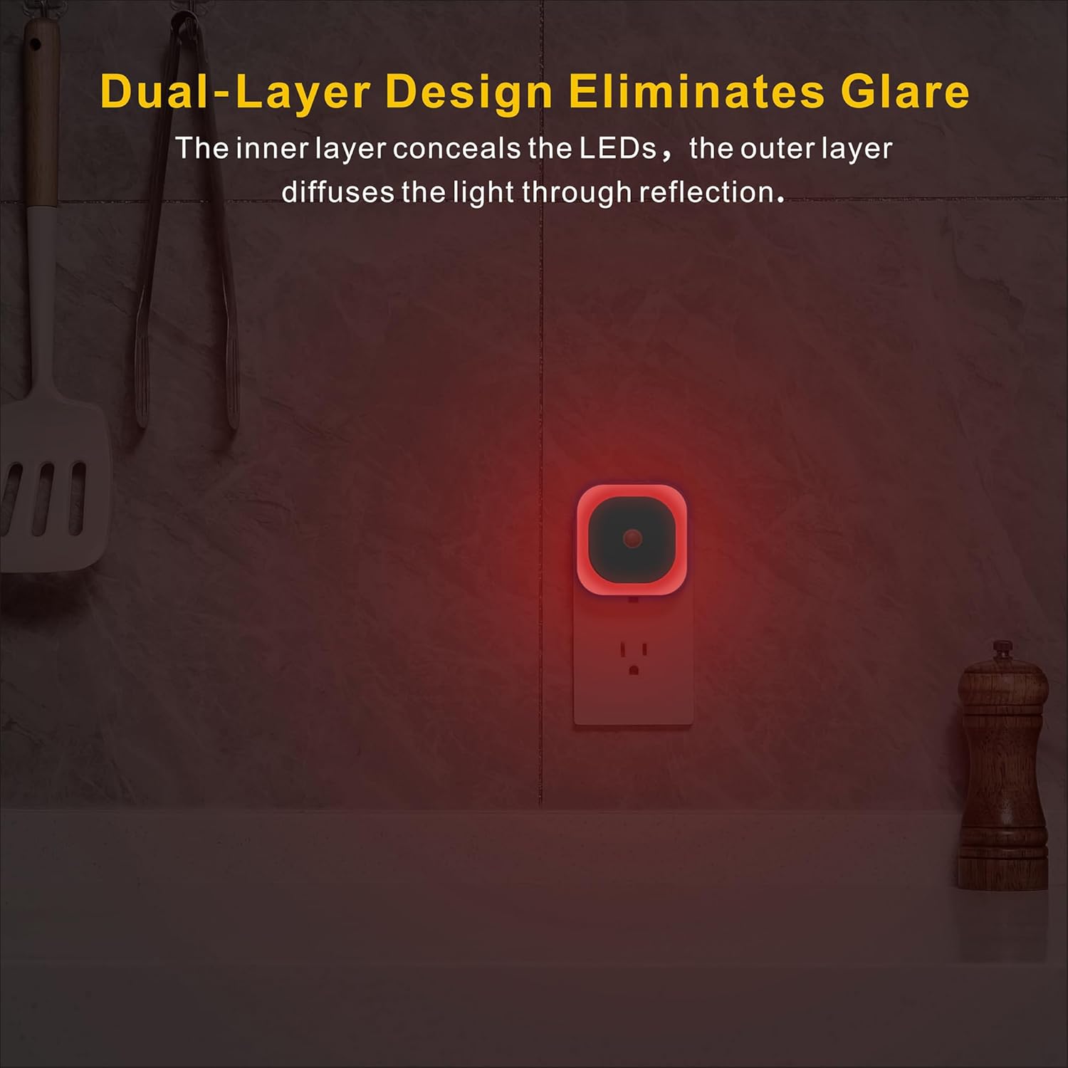 compact single-outlet design plus included diy decorative stickers for daytime wall accent use