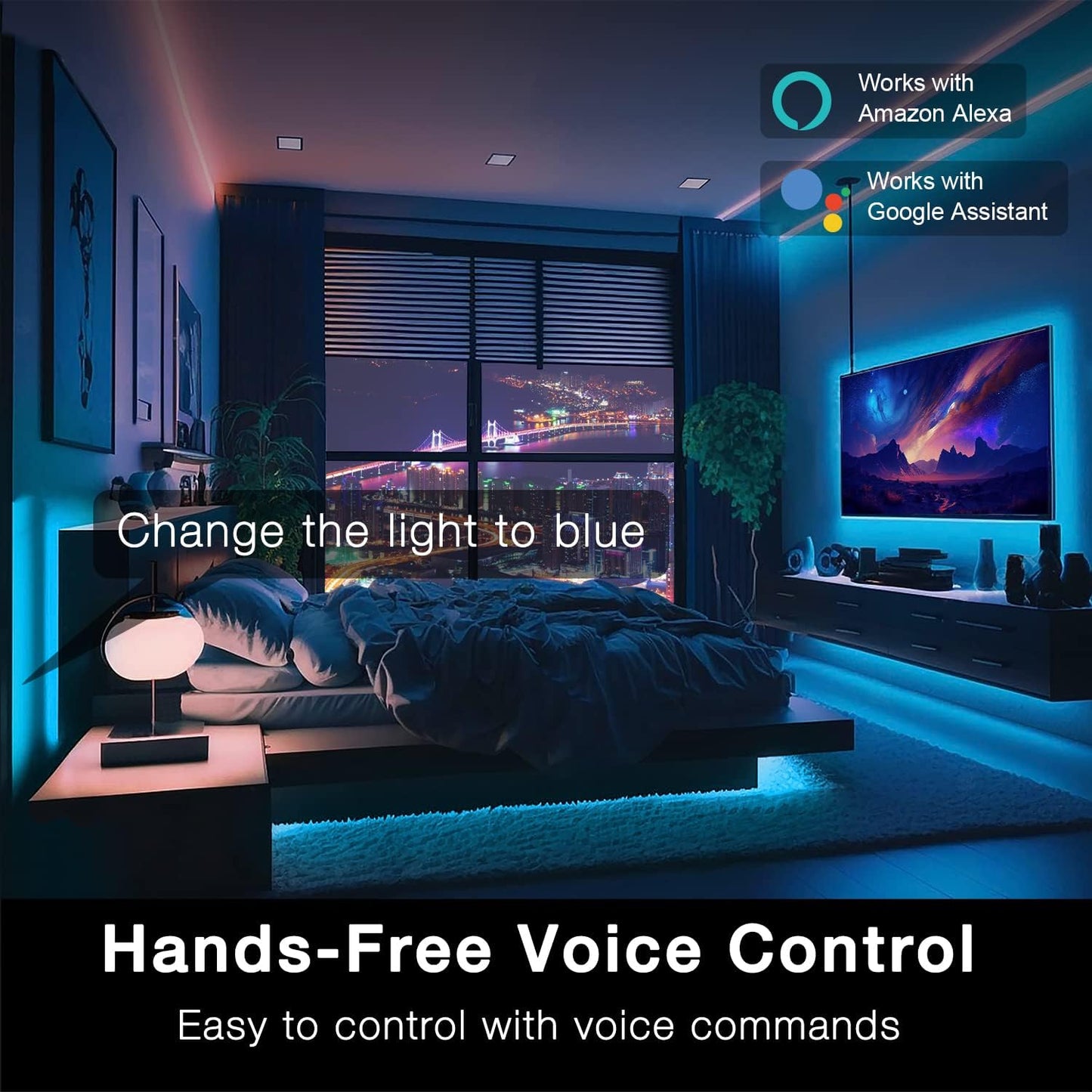 compatibility with amazon alexa and google assistant for voice commands