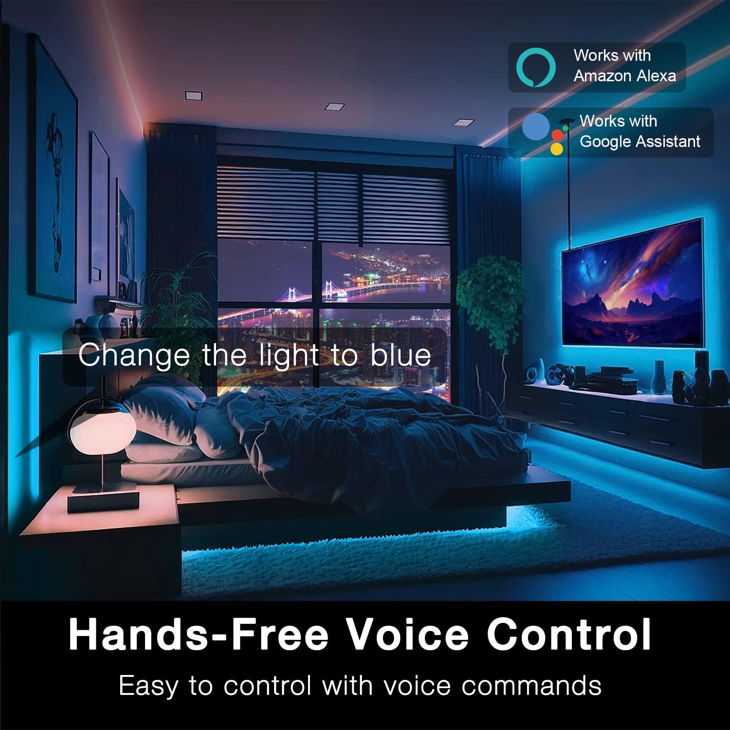 compatibility with amazon alexa and google assistant for voice commands