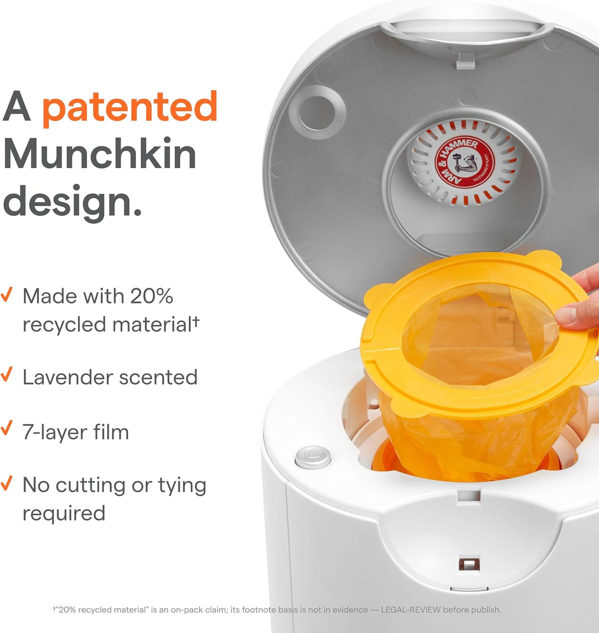 compatibility with munchkin step, pail, and original diaper pail systems