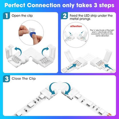 compatible with smd 2835, 3528, and 5050 rgb flexible strip lights