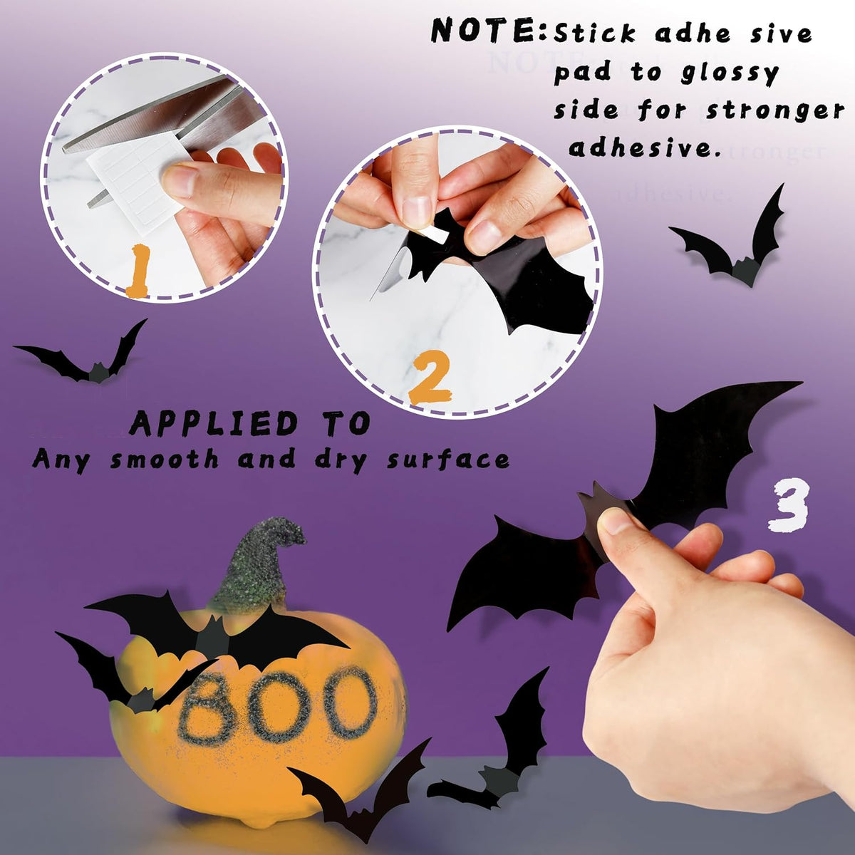 compatible with smooth, dry surfaces such as walls, windows, doors, cabinets, and bookshelves