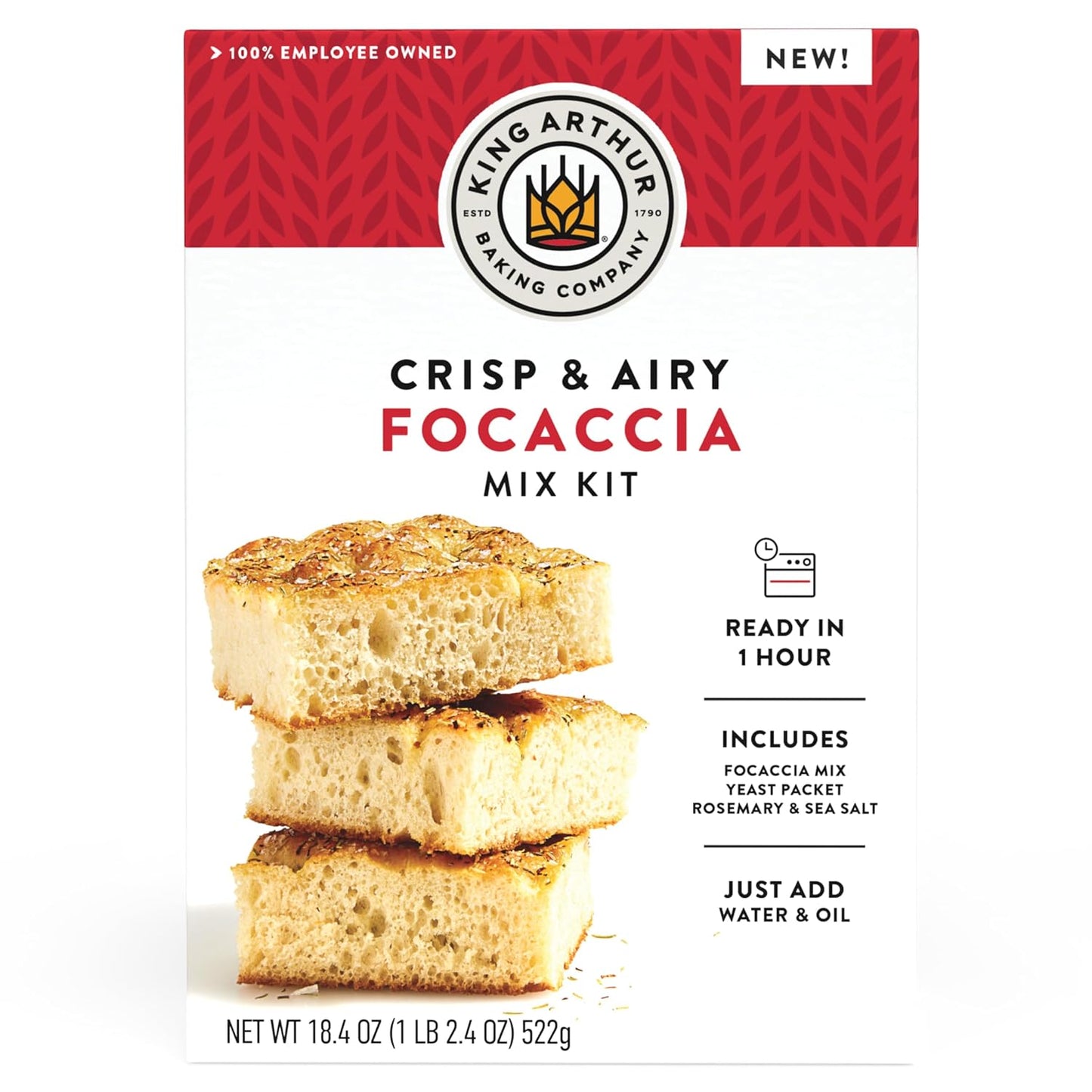 complete dry-ingredient kit including yeast, mix-ins, and rosemary sea salt topping