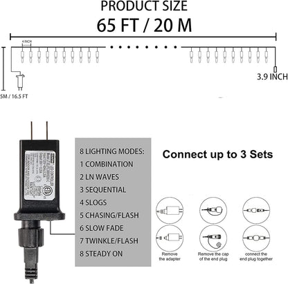 connectable end-to-end up to 3 strings / 1000 leds maximum