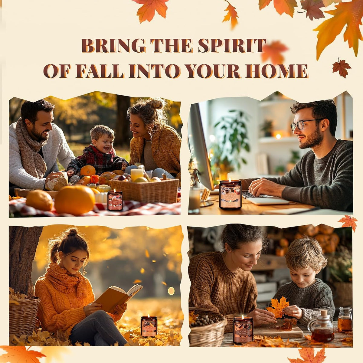 YANKEE CANDLE Vanilla, Citrus, and Vanilla Coconut Candles for Nightly Wellness, 4 Long-Burning Soy Wax Jars for Home Relaxation