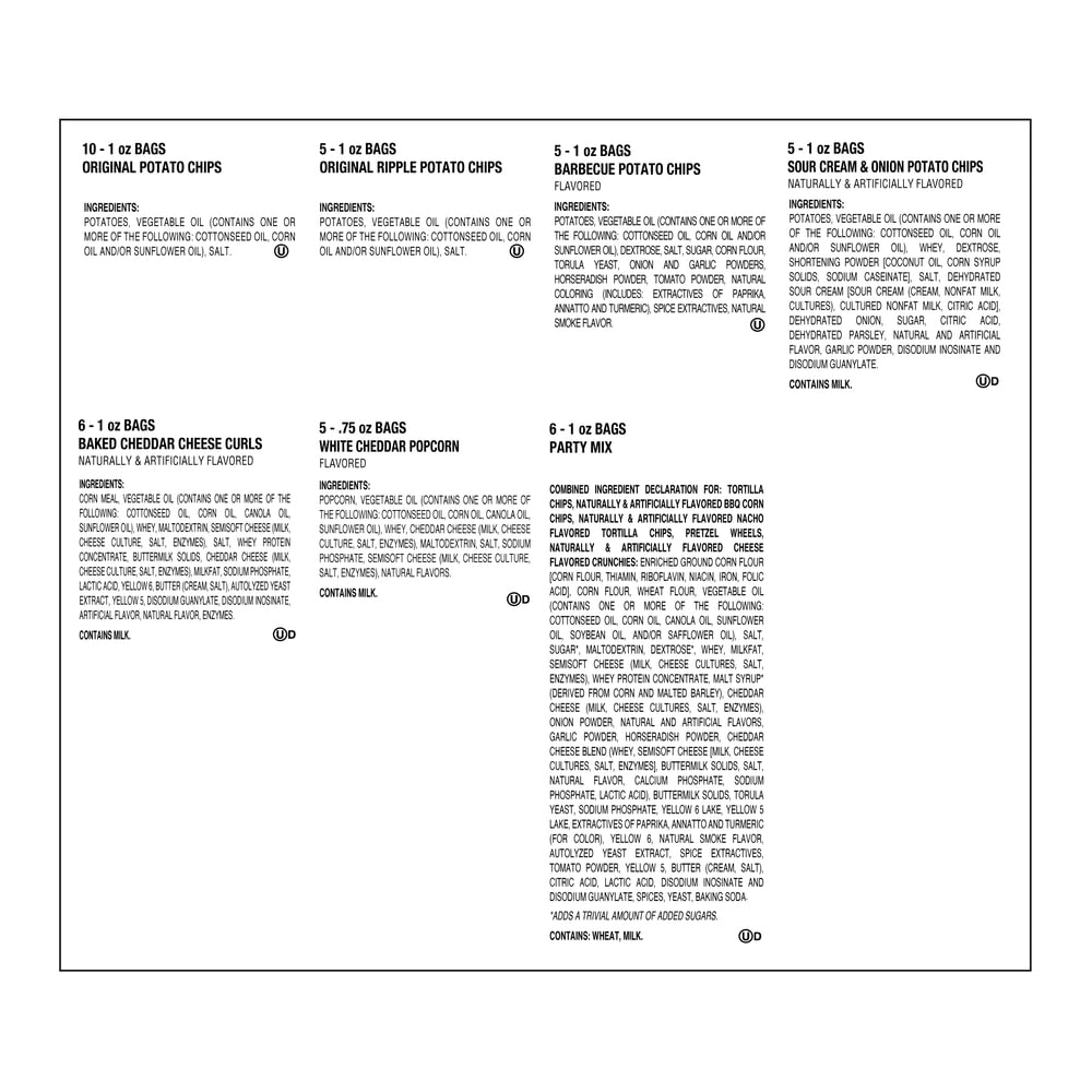 Utz Gourmet-Style Snack Sampler – Seven Flavors for Housewarmings, Valentine's Day and Gatherings
