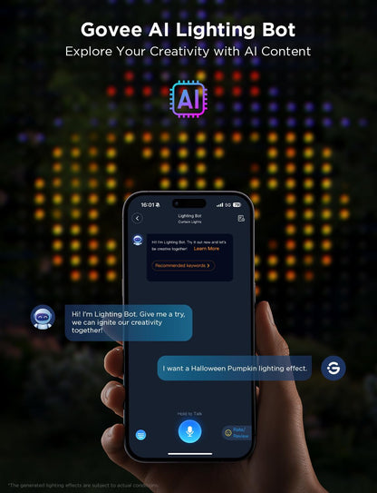 control through the govee home app, alexa, matter, google assistant, buttons, bluetooth, and wi-fi