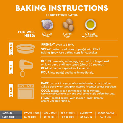 Duncan Hines Carrot Cake Mix for Efficient Pantry Baking, Easy Sheet Cake for Family Dinners