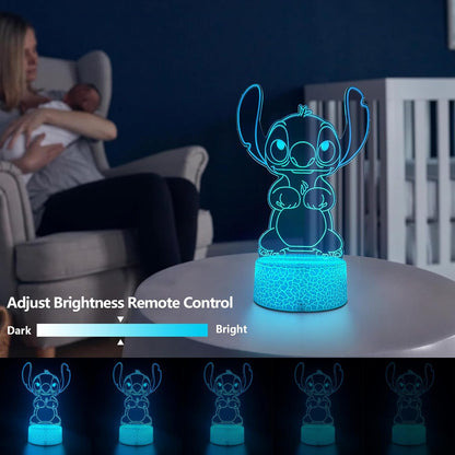 Cool Night Light 3D LED Lamp with Remote – Safe Character Nursery Night Light for Kids Bedroom and Playroom