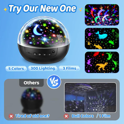 COOLNIGHT Toddler Night Light Projector – Playroom and Nursery Decor with 3 Interchangeable Films