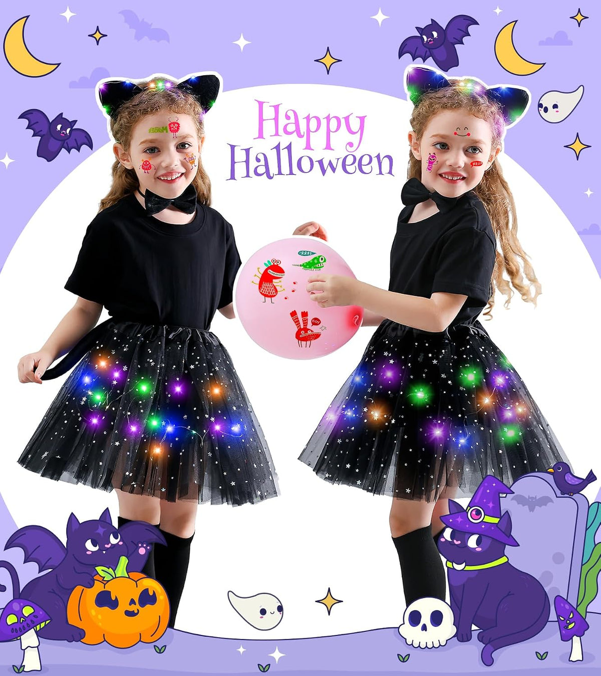 coordinating socks and glow-in-the-dark sticker sheet