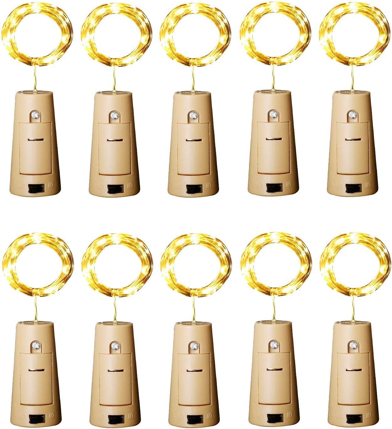 cork-shaped base with integrated toggle switch, fits 1.6–2.3 cm universal bottle openings