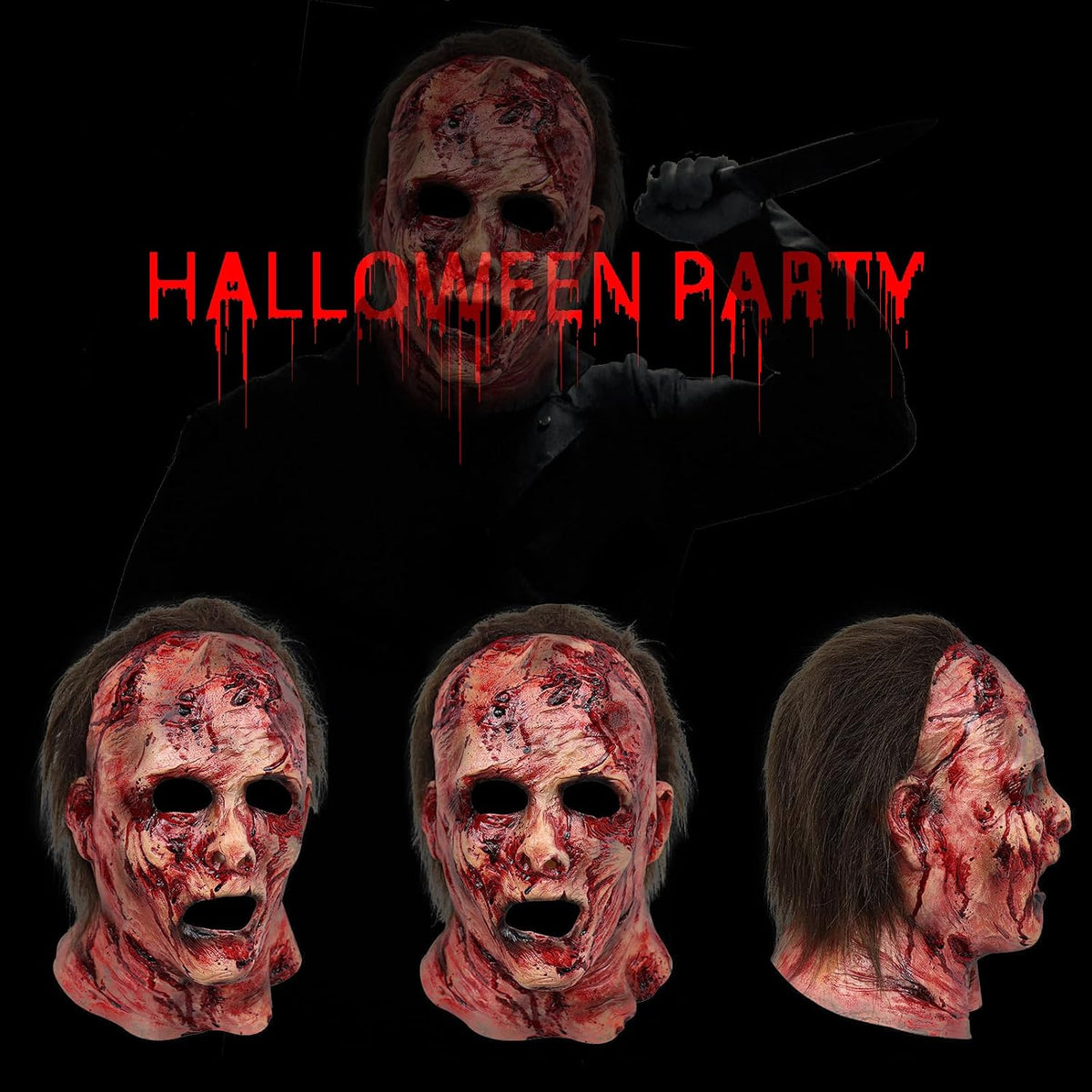 cosplay-compatible styling suitable for horror characters and creatures