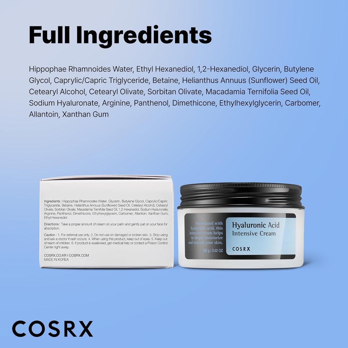 COSRX Hyaluronic Acid Moisturizing Cream – Nightly Hydration Ritual for Sensitive Skin, Bathroom Vanity Essential