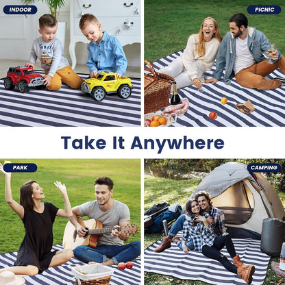 COSTWAY Sandproof Outdoor Blanket Gift-Ready with Carrying Strap for Travelers & Campers