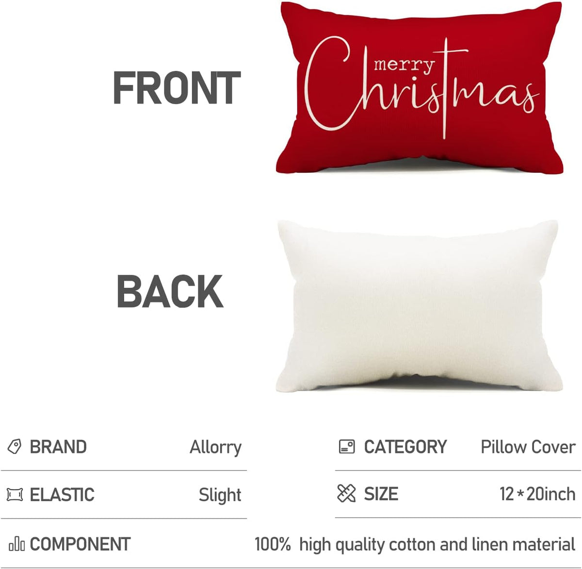 JYSK Christmas Pillow Covers for Family Living Rooms and Playrooms, Washable Cotton-Linen Sofa Covers in Playful Holiday Colors