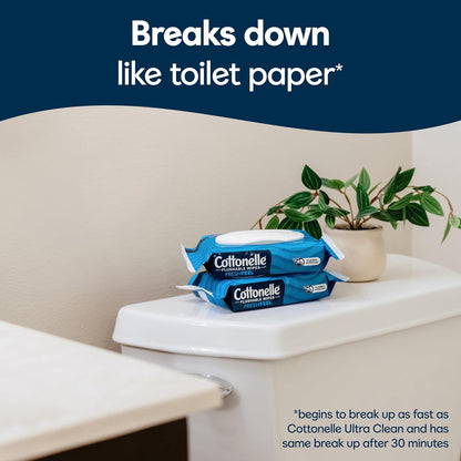 Cottonelle Flushable Wipes – Chemical-Free Wipes for the Sensitive Skin Household Bath