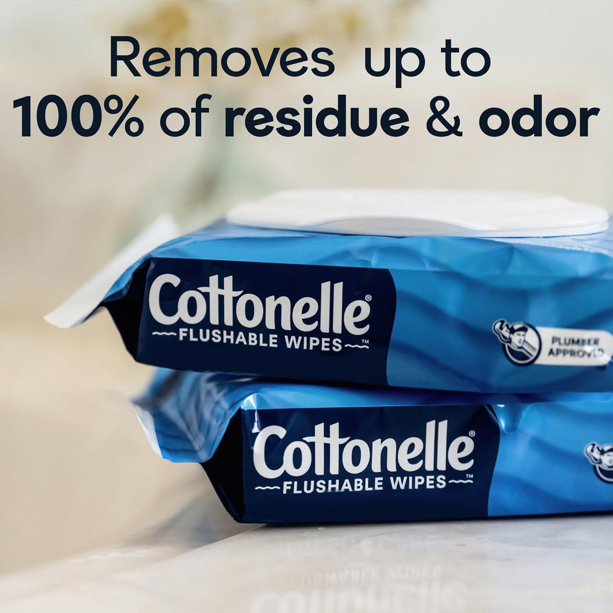 Cottonelle Flushable Wipes – Chemical-Free Wipes for the Sensitive Skin Household Bath