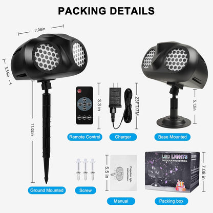 coverage area of 15–54㎡ with high-lumen leds producing soft white snowflake dots of varying sizes