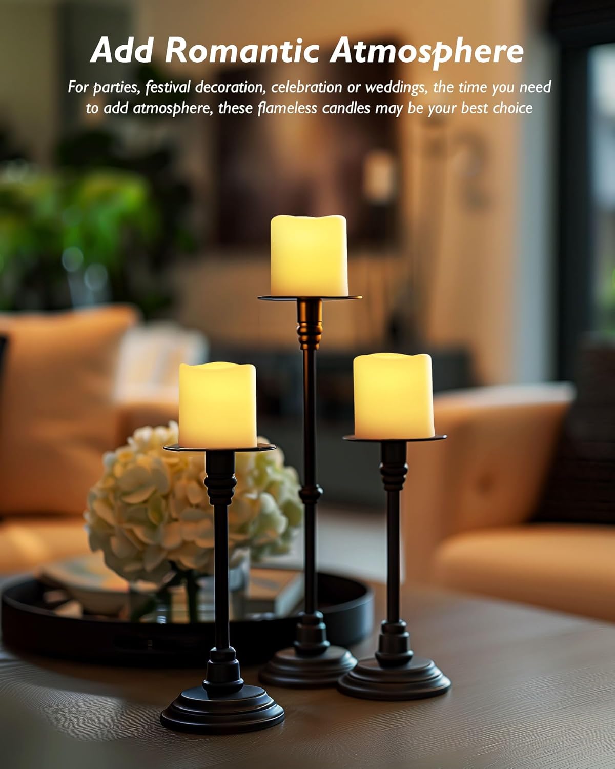 cr2450 coin battery per candle delivering 400+ hours of runtime